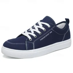 Men's Casual Canvas Sneakers – Lightweight Lace-Up Shoes with Durable Sole for Everyday Wear and Outdoor Activities
