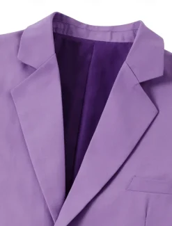 Men's Casual Fall Wedding Party Suits Notch Lapel Purple Fashion Formal Solid Colored Standard Fit 2 Piece Single Breasted Two-buttons