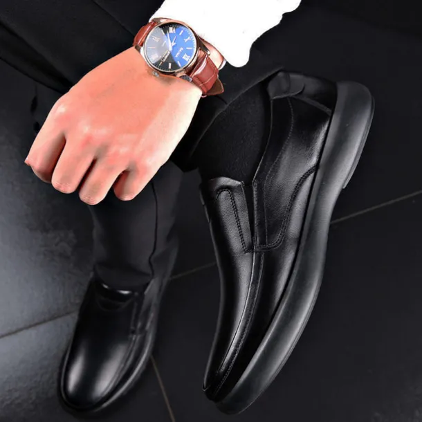 Men's Casual Faux Leather Loafers, Slip-On Comfortable Dress Shoes for Business Office Daily Wear