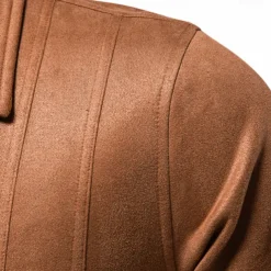 Men's Casual Jacket Brown Suede Jacket Casual Daily Sexy Fall & Winter Solid / Plain Color Casual Lapel Regular Black Yellow Green Gray Jacket