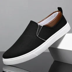Men's Casual Slip-On Canvas Shoes – Lightweight Breathable Loafers for Daily Wear, Travel, and Outdoor Activities