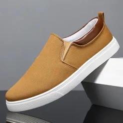 Men's Casual Slip-On Canvas Shoes – Lightweight Breathable Loafers for Daily Wear, Travel, and Outdoor Activities