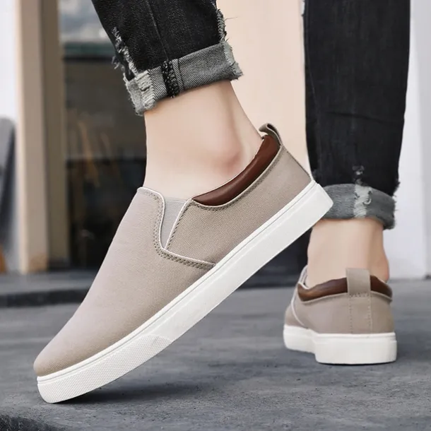 Men's Casual Slip-On Canvas Shoes – Lightweight Breathable Loafers for Daily Wear, Travel, and Outdoor Activities