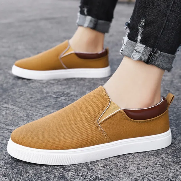 Men's Casual Slip-On Canvas Shoes – Lightweight Breathable Loafers for Daily Wear, Travel, and Outdoor Activities