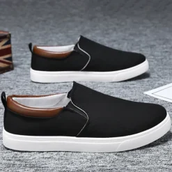 Men's Casual Slip-On Canvas Shoes – Lightweight Breathable Loafers for Daily Wear, Travel, and Outdoor Activities
