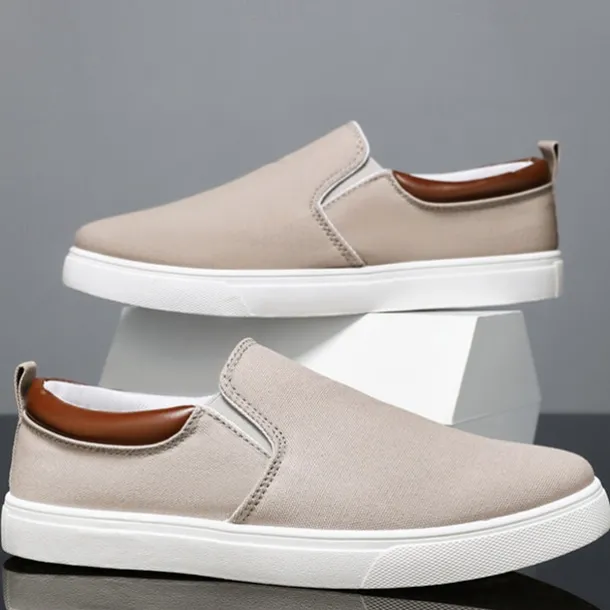 Men's Casual Slip-On Canvas Shoes – Lightweight Breathable Loafers for Daily Wear, Travel, and Outdoor Activities