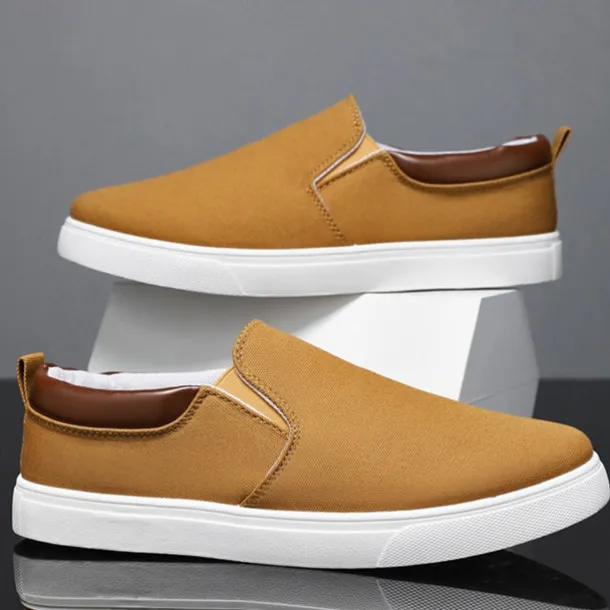 Men's Casual Slip-On Canvas Shoes – Lightweight Breathable Loafers for Daily Wear, Travel, and Outdoor Activities