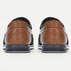 Men's Casual Slip-On Loafers - Brown and Black Breathable Leather Shoes for Everyday Wear