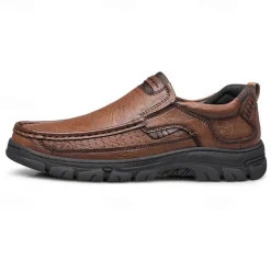 Men's Casual Slip-On Loafers – Lightweight Breathable Walking Shoes with Non-Slip Sole, Comfortable Leather Design