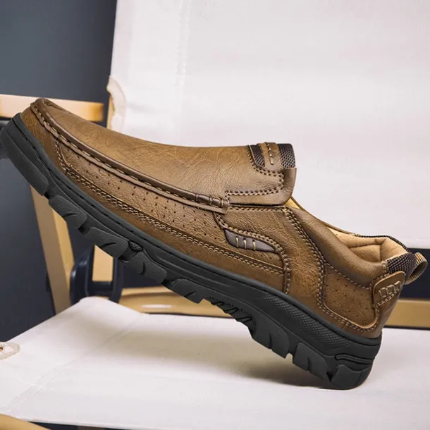 Men's Casual Slip-On Loafers – Lightweight Breathable Walking Shoes with Non-Slip Sole, Comfortable Leather Design