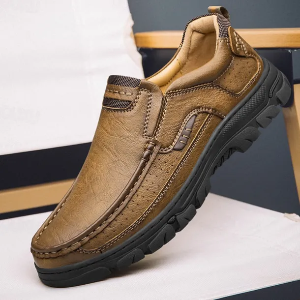 Men's Casual Slip-On Loafers – Lightweight Breathable Walking Shoes with Non-Slip Sole, Comfortable Leather Design