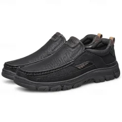 Men's Casual Slip-On Loafers – Lightweight Breathable Walking Shoes with Non-Slip Sole, Comfortable Leather Design