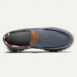 Men's Casual Slip-On Woven Canvas Loafers – Lightweight Breathable Shoes for Everyday Comfort