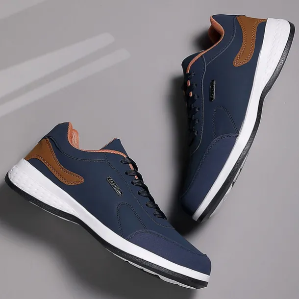 Men's Casual Tan Athletic Sneakers with Cushioned Sole and Lace-Up Design – Comfortable Everyday Walking Shoes