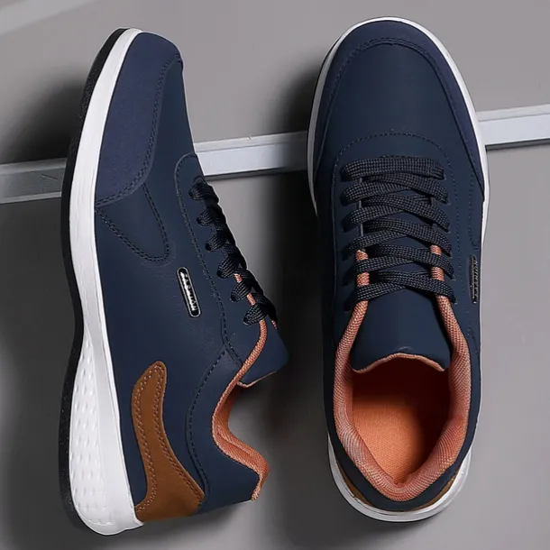 Men's Casual Tan Athletic Sneakers with Cushioned Sole and Lace-Up Design – Comfortable Everyday Walking Shoes