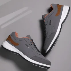 Men's Casual Tan Athletic Sneakers with Cushioned Sole and Lace-Up Design – Comfortable Everyday Walking Shoes