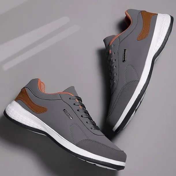 Men's Casual Tan Athletic Sneakers with Cushioned Sole and Lace-Up Design – Comfortable Everyday Walking Shoes