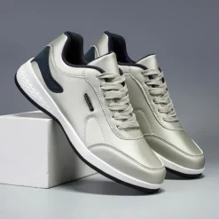 Men's Casual Tan Athletic Sneakers with Cushioned Sole and Lace-Up Design – Comfortable Everyday Walking Shoes