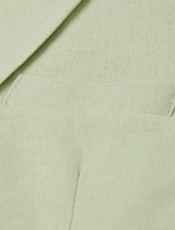 Men's Casual Wedding Linen Suits Sage Fashion Summer Daily Solid Colored Standard Fit 2 Piece Single Breasted Two-buttons