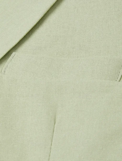 Men's Casual Wedding Linen Suits Sage Fashion Summer Daily Solid Colored Standard Fit 2 Piece Single Breasted Two-buttons