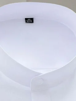 Men's Chinese Collar Shirt Mandarin Collar Shirt Dress Shirt Collared Shirt Button Up Shirt Plain Wedding Party Black White Navy Blue Long Sleeve Grandad Collar All Seasons Clothing Apparel Collared