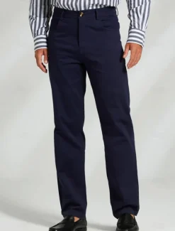 Men's Chinos Solid Color Full Length Outdoor Vacation Home Vacation Vintage Navy Blue Khaki Micro-elastic