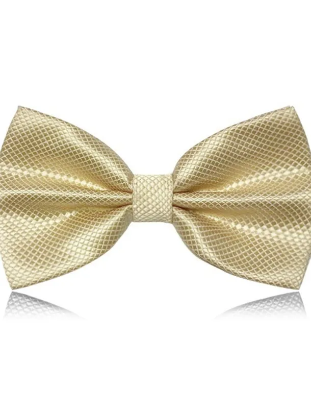 Men's Classic Bow Ties On Formal Solid Tuxedo Bowtie Wedding Party Work Bow Tie - Plaid 1 PC