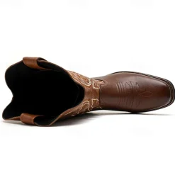 Men's Classic Brown Western Cowboy Boots – Durable Leather with Detailed Embroidery for Outdoor and Casual Wear