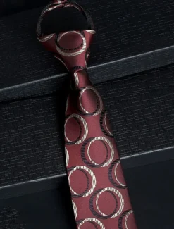 Men's Classic Faux Silk Ties with Zip Style – Assorted Patterned Neck Ties Set for Formal and Business Attire