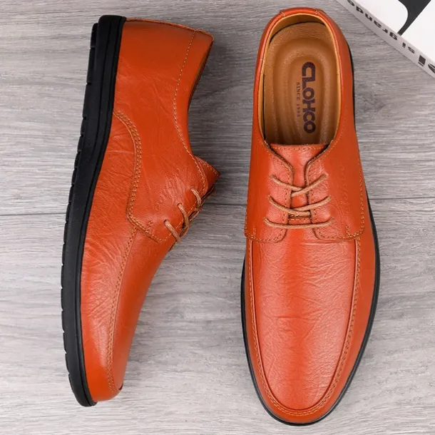 Men's Classic Lace-Up Faux Leather Oxford Shoes with Lightweight Sole – Perfect for Business, Casual and Office Wear