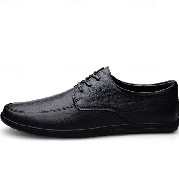 Men's Classic Lace-Up Faux Leather Oxford Shoes with Lightweight Sole – Perfect for Business, Casual and Office Wear