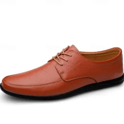 Men's Classic Lace-Up Faux Leather Oxford Shoes with Lightweight Sole – Perfect for Business, Casual and Office Wear