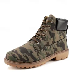 Men's Classic Yellow Work Boots – Durable Lace-Up Ankle Boots with Cushioned Collar and Rugged Sole