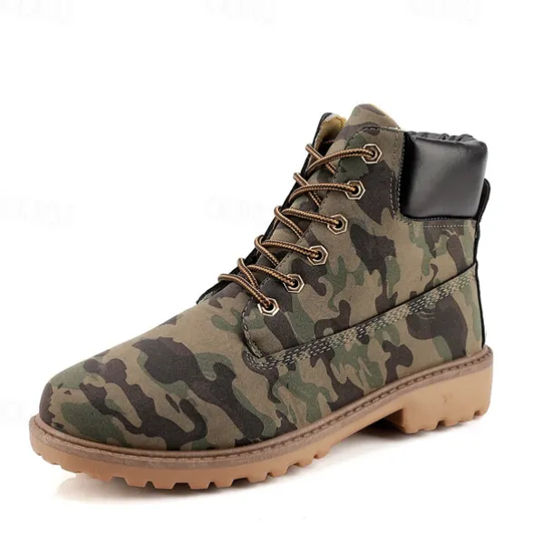 Men's Classic Yellow Work Boots – Durable Lace-Up Ankle Boots with Cushioned Collar and Rugged Sole