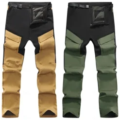 men's climbing pants thickened sporty pants hiking trekking hard-wearing slim fit outdoor pants warm trousers gray - manufacturer 4xl / eu size 56