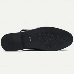 Men's Clogs & Mules PU Leather Comfortable Slip Resistant Loafer Black White