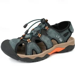 Men's Closed-Toe Outdoor Sandals – Durable Suede and Mesh Design with Adjustable Straps, Anti-Slip Sole, Perfect for Hiking and Summer Adventures