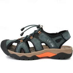 Men's Closed-Toe Outdoor Sandals – Durable Suede and Mesh Design with Adjustable Straps, Anti-Slip Sole, Perfect for Hiking and Summer Adventures