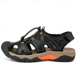 Men's Closed-Toe Outdoor Sandals – Durable Suede and Mesh Design with Adjustable Straps, Anti-Slip Sole, Perfect for Hiking and Summer Adventures