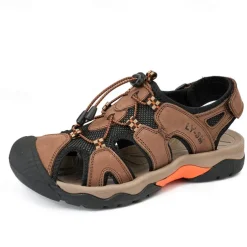 Men's Closed-Toe Outdoor Sandals – Durable Suede and Mesh Design with Adjustable Straps, Anti-Slip Sole, Perfect for Hiking and Summer Adventures
