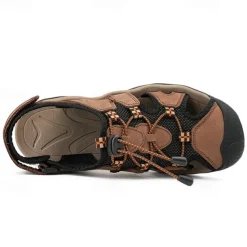 Men's Closed-Toe Outdoor Sandals – Durable Suede and Mesh Design with Adjustable Straps, Anti-Slip Sole, Perfect for Hiking and Summer Adventures