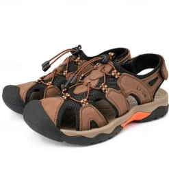 Men's Closed-Toe Outdoor Sandals – Durable Suede and Mesh Design with Adjustable Straps, Anti-Slip Sole, Perfect for Hiking and Summer Adventures