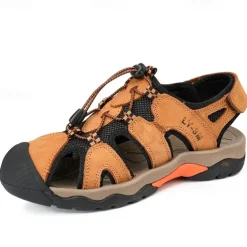 Men's Closed-Toe Outdoor Sandals – Durable Suede and Mesh Design with Adjustable Straps, Anti-Slip Sole, Perfect for Hiking and Summer Adventures