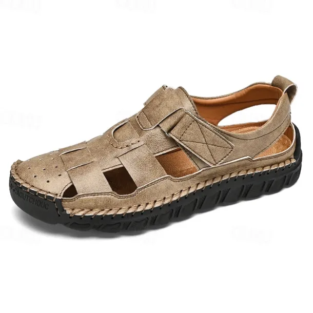 Men's Closed-Toe Suede Sandals - Lightweight Breathable Design with Adjustable Strap, Ideal for Summer Casual and Outdoor Activities