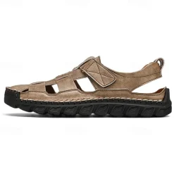 Men's Closed-Toe Suede Sandals - Lightweight Breathable Design with Adjustable Strap, Ideal for Summer Casual and Outdoor Activities