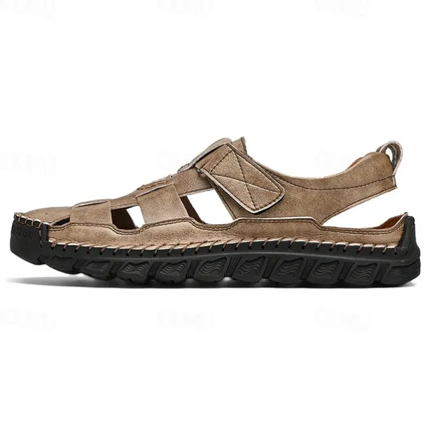Men's Closed-Toe Suede Sandals - Lightweight Breathable Design with Adjustable Strap, Ideal for Summer Casual and Outdoor Activities