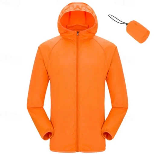 Men's Coat Casual Jacket Outdoor Street Sun Protection Sunscreen Summer Plain Vacation Fashion Hooded Regular Black White Orange Gray Jacket