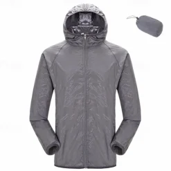Men's Coat Casual Jacket Outdoor Street Sun Protection Sunscreen Summer Plain Vacation Fashion Hooded Regular Black White Orange Gray Jacket