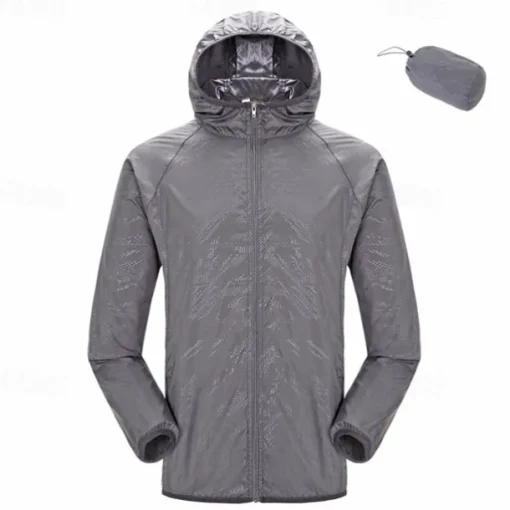 Men's Coat Casual Jacket Outdoor Street Sun Protection Sunscreen Summer Plain Vacation Fashion Hooded Regular Black White Orange Gray Jacket