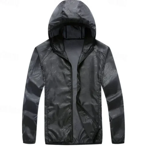 Men's Coat Casual Jacket Outdoor Street Sun Protection Sunscreen Summer Plain Vacation Fashion Hooded Regular Black White Orange Gray Jacket